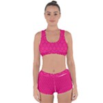 Pink Pattern, Abstract, Background, Bright Racerback Boyleg Bikini Set