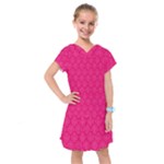 Pink Pattern, Abstract, Background, Bright Kids  Drop Waist Dress