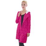 Pink Pattern, Abstract, Background, Bright Hooded Pocket Cardigan