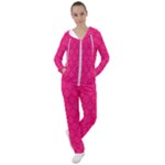 Pink Pattern, Abstract, Background, Bright Women s Tracksuit