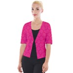Pink Pattern, Abstract, Background, Bright Cropped Button Cardigan
