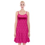 Pink Pattern, Abstract, Background, Bright Spaghetti Strap Velvet Dress
