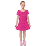 Pink Pattern, Abstract, Background, Bright Kids  Short Sleeve Velvet Dress