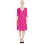 Pink Pattern, Abstract, Background, Bright Wrap Up Cocktail Dress