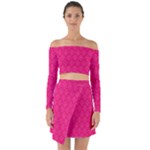 Pink Pattern, Abstract, Background, Bright Off Shoulder Top with Skirt Set