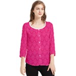 Pink Pattern, Abstract, Background, Bright Chiffon Quarter Sleeve Blouse