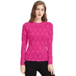 Pink Pattern, Abstract, Background, Bright Women s Long Sleeve Rash Guard