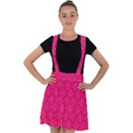 Pink Pattern, Abstract, Background, Bright Velvet Suspender Skater Skirt