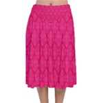 Pink Pattern, Abstract, Background, Bright Velvet Flared Midi Skirt