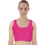 Pink Pattern, Abstract, Background, Bright Velvet Racer Back Crop Top
