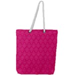 Pink Pattern, Abstract, Background, Bright Full Print Rope Handle Tote (Large)
