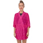 Pink Pattern, Abstract, Background, Bright Half Sleeve Chiffon Kimono
