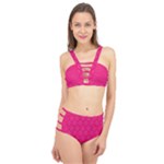 Pink Pattern, Abstract, Background, Bright Cage Up Bikini Set