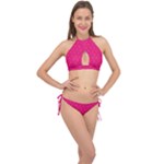 Pink Pattern, Abstract, Background, Bright Cross Front Halter Bikini Set