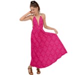 Pink Pattern, Abstract, Background, Bright Backless Maxi Beach Dress