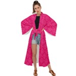 Pink Pattern, Abstract, Background, Bright Maxi Kimono