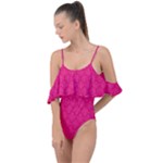 Pink Pattern, Abstract, Background, Bright Drape Piece Swimsuit