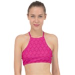 Pink Pattern, Abstract, Background, Bright Halter Bikini Top