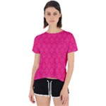 Pink Pattern, Abstract, Background, Bright Open Back Sport T-Shirt