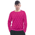 Pink Pattern, Abstract, Background, Bright Men s Long Sleeve Raglan T-Shirt