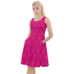 Pink Pattern, Abstract, Background, Bright Knee Length Skater Dress With Pockets