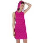 Pink Pattern, Abstract, Background, Bright Racer Back Hoodie Dress