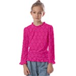 Pink Pattern, Abstract, Background, Bright Kids  Frill Detail T-Shirt