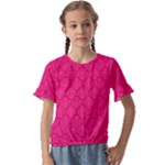 Pink Pattern, Abstract, Background, Bright Kids  Cuff Sleeve Scrunch Bottom T-Shirt