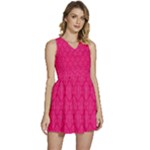 Pink Pattern, Abstract, Background, Bright Sleeveless High Waist Mini Dress