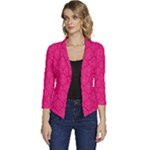 Pink Pattern, Abstract, Background, Bright Women s Casual 3/4 Sleeve Spring Jacket