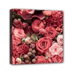 Pink Roses Flowers Love Nature Mini Canvas 6  x 6  (Stretched)