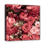 Pink Roses Flowers Love Nature Mini Canvas 8  x 8  (Stretched)
