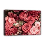 Pink Roses Flowers Love Nature Deluxe Canvas 18  x 12  (Stretched)