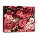 Pink Roses Flowers Love Nature Deluxe Canvas 20  x 16  (Stretched)