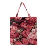 Pink Roses Flowers Love Nature Grocery Tote Bag