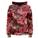 Pink Roses Flowers Love Nature Women s Pullover Hoodie
