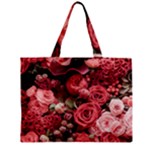 Pink Roses Flowers Love Nature Zipper Mini Tote Bag