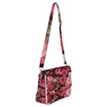 Pink Roses Flowers Love Nature Shoulder Bag with Back Zipper