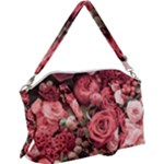 Pink Roses Flowers Love Nature Canvas Crossbody Bag