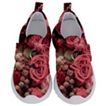 Pink Roses Flowers Love Nature Kids  Velcro No Lace Shoes