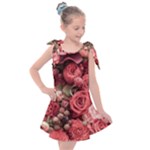 Pink Roses Flowers Love Nature Kids  Tie Up Tunic Dress
