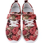 Pink Roses Flowers Love Nature Men s Velcro Strap Shoes