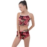 Pink Roses Flowers Love Nature Summer Cropped Co-Ord Set