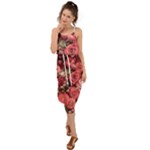 Pink Roses Flowers Love Nature Waist Tie Cover Up Chiffon Dress