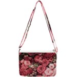 Pink Roses Flowers Love Nature Double Gusset Crossbody Bag