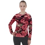 Pink Roses Flowers Love Nature Women s Pique Long Sleeve T-Shirt