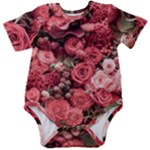 Pink Roses Flowers Love Nature Baby Short Sleeve Bodysuit