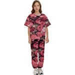 Pink Roses Flowers Love Nature Kids  T-Shirt and Pants Sports Set
