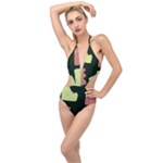 Elements Scribbles Wiggly Line Plunging Cut Out Swimsuit