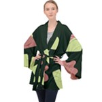 Elements Scribbles Wiggly Line Long Sleeve Velvet Kimono 